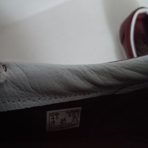 VANS WOMEN'S CRIMSON FAUX LEATHER SNEAKERS - Picture 3 of 13